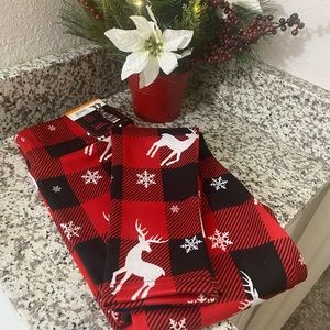 NWT. Soft fleece plaid leggings